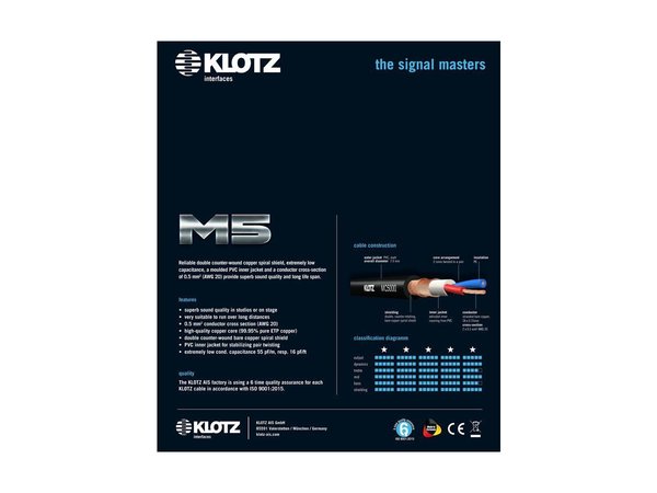 KLOTZ M5 Supreme Mikrofonkabel mit Neutrix XLR