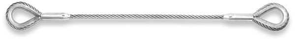 Stahlseil mit 2 Sonderkauschen konisch verpresst  Seil-Ø: 16 mm