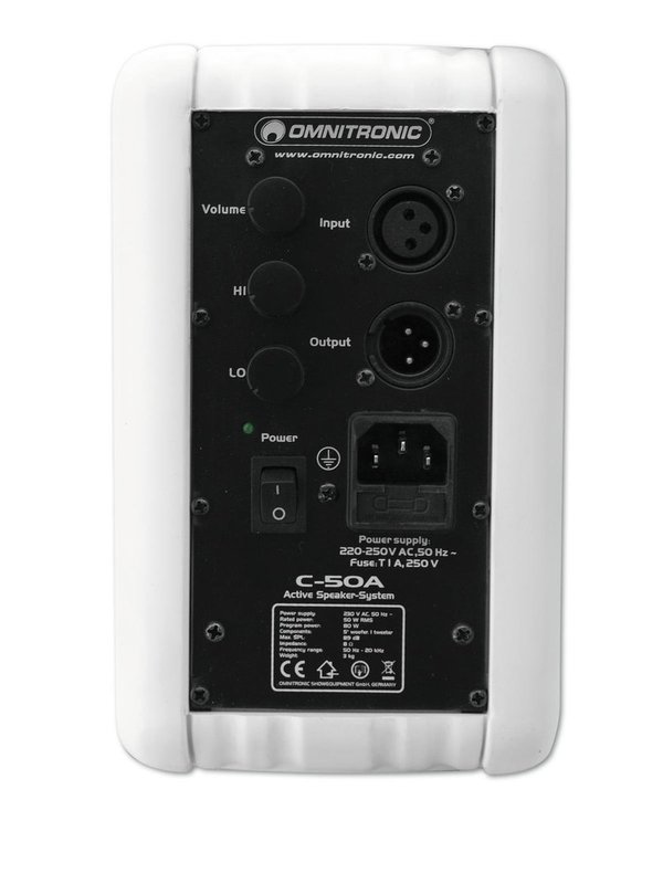 OMNITRONIC Lautsprecher C-50A aktiv weiß 2x