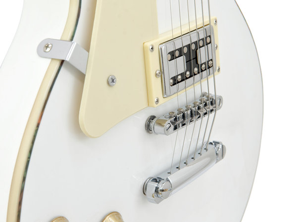 DIMAVERY LP-700L E-Gitarre, Linkshänder, weiß