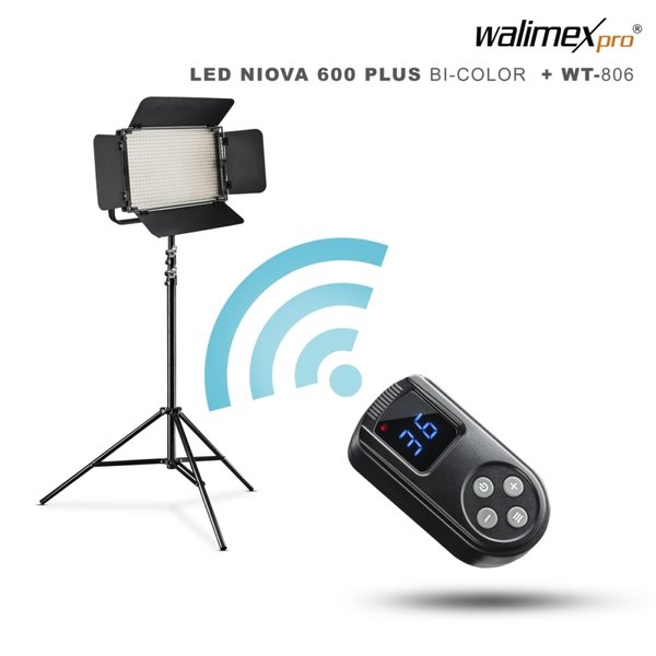 WALIMEX PRO Set LED Niova 600 Plus Bi-Color 36W und WT-806 Stativ