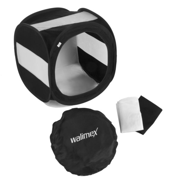 WALIMEX Pop-Up Lichtwürfel 150x150x150cm, black